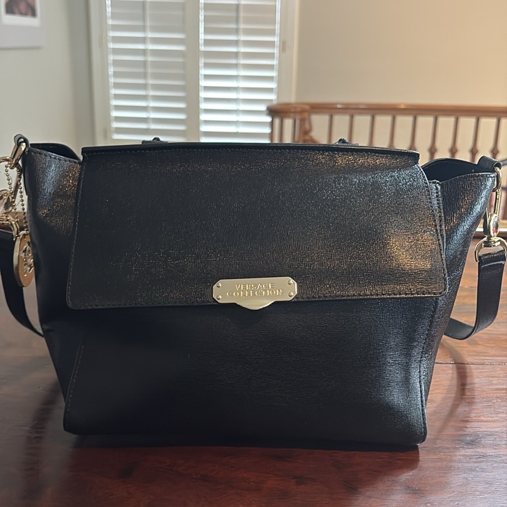 VERSACE COLLECTION Vitello/Calfskin Stampa Satchel
